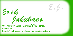 erik jakubacs business card